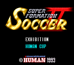 Super Formation Soccer II Title Screen